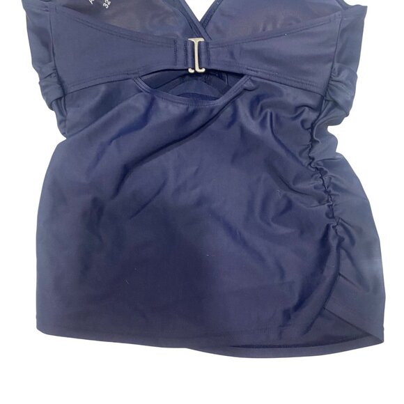 Athleta Navy Halter Tankini Swim Top 32D/DD Wired Bra - Picture 9 of 16